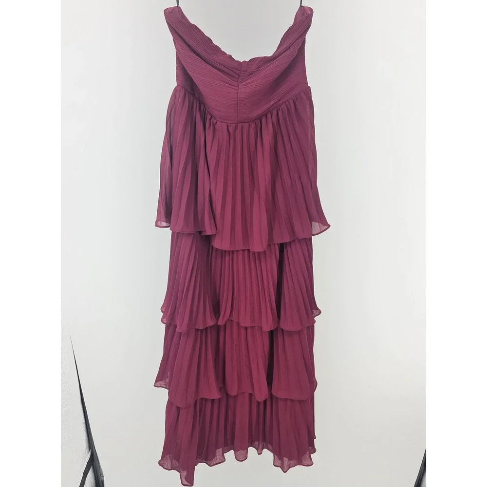 NWT Lulus Seriously Sensational Plum Purple Strapless Tiered Maxi Dress Large - Picture 5 of 8